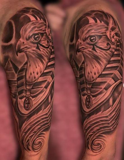 Tattoos - Matt Morrison Egyptian Hawk - 140038